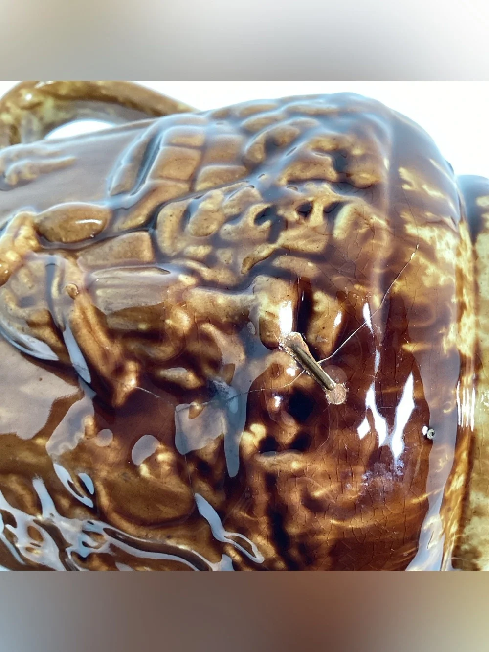 Antique Bennington Rockingham Rebekah At The Well Teapot PROFESSIONALLY REPAIR
